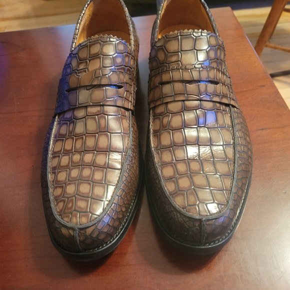 Marc Nolan Abe brown crocskin vegan size 13 - Picture 1 of 10